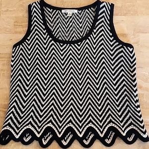 St. John navy & white chevron knit tank Sz. S